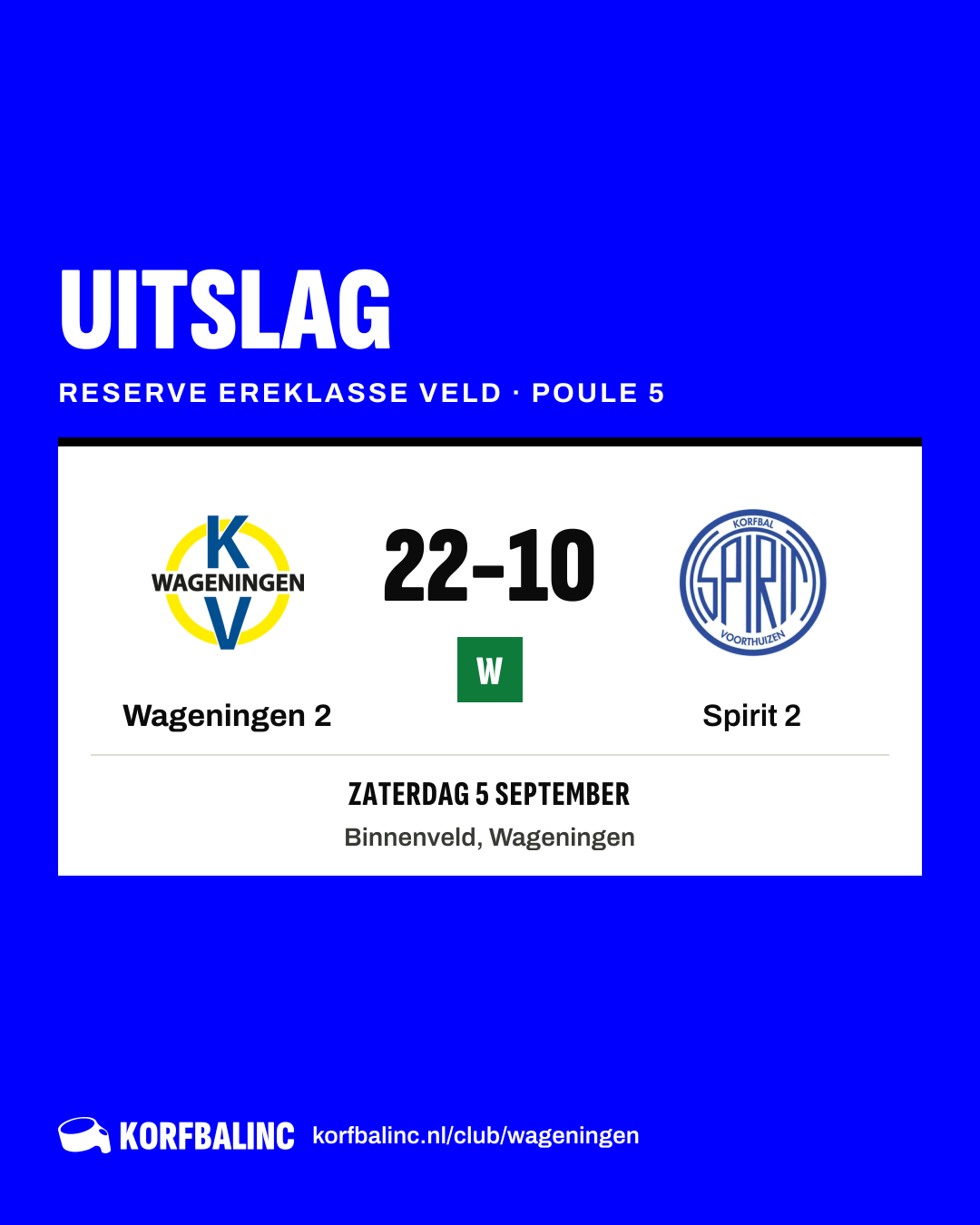 Wageningen 2 - Spirit 2