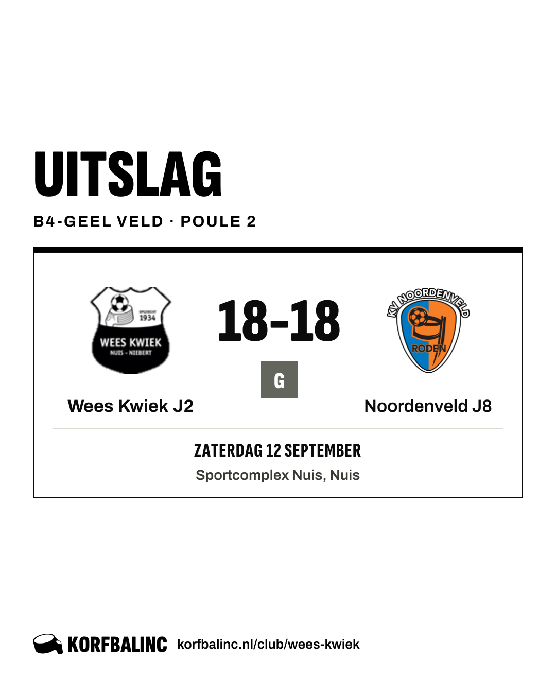 Wees Kwiek J2 - Noordenveld J8