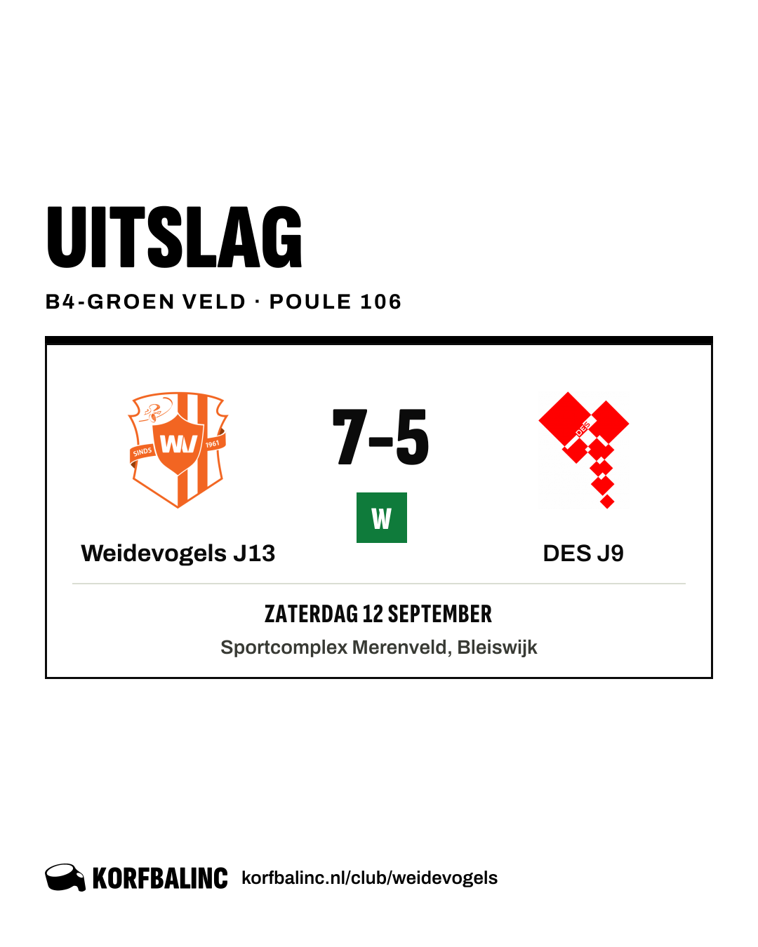 Weidevogels J13 - DES J9