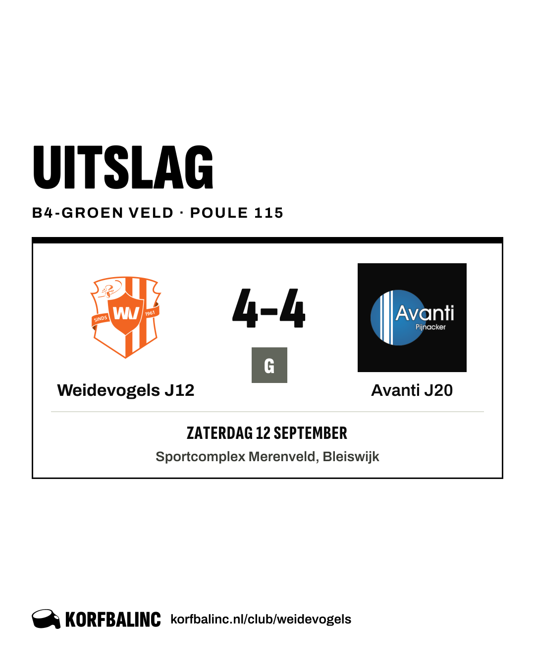 Weidevogels J12 - Avanti J20