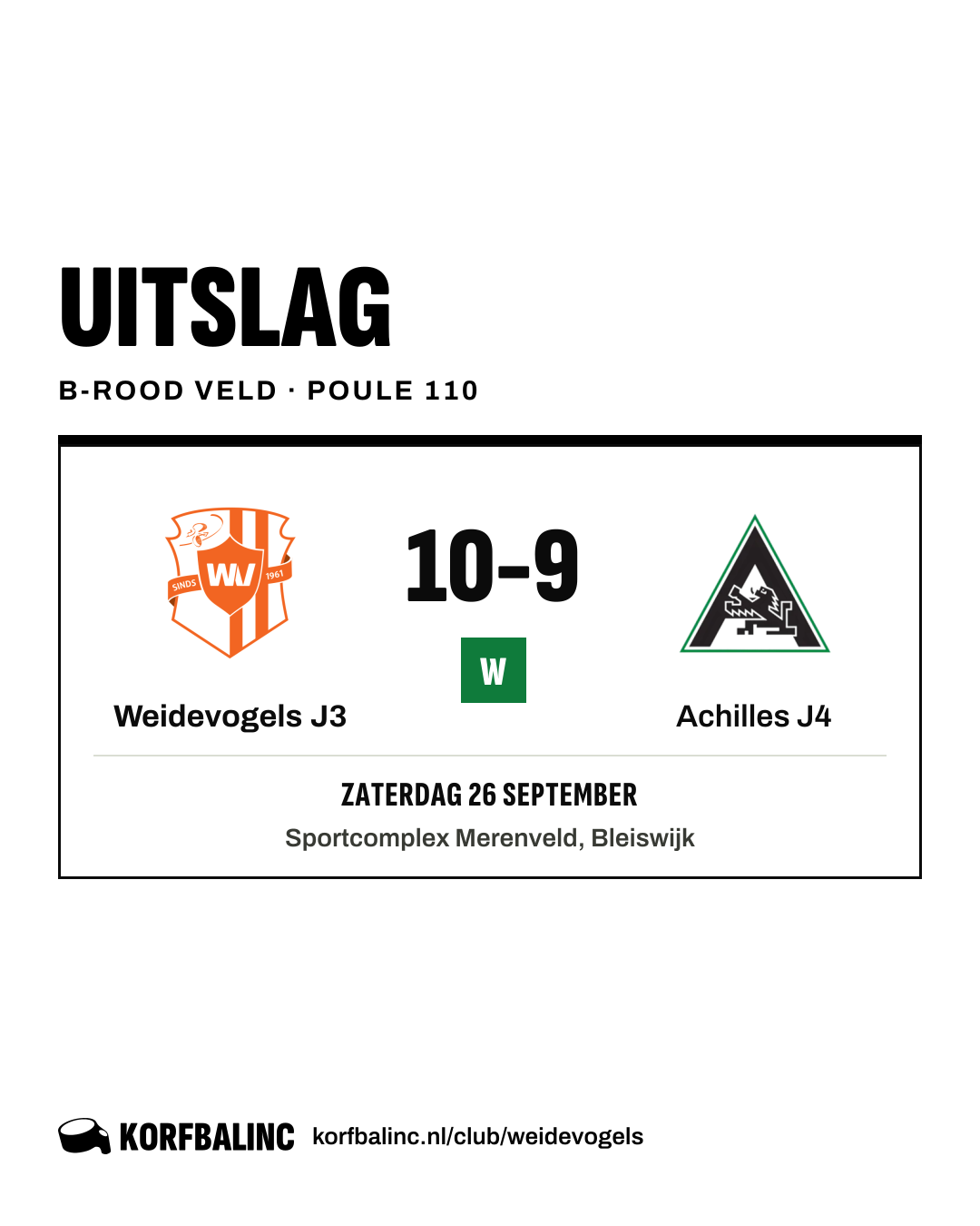 Weidevogels J3 - Achilles J4