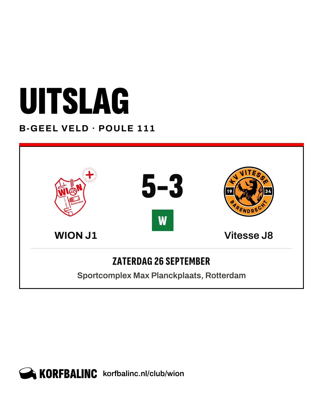 WION J1 - Vitesse J8