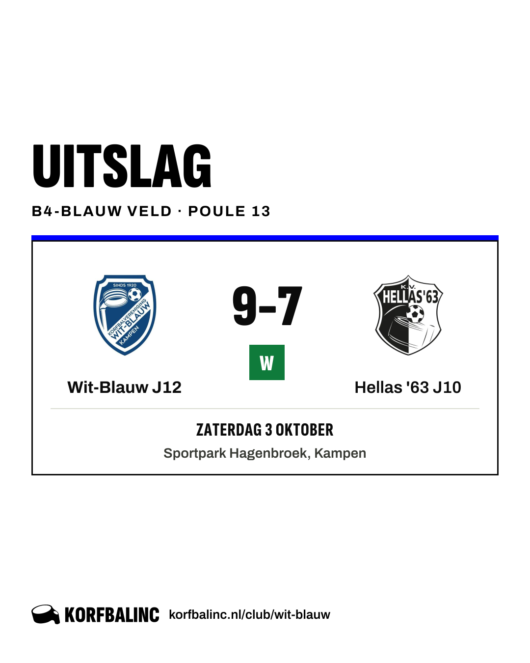 Wit-Blauw J12 - Hellas '63 J10