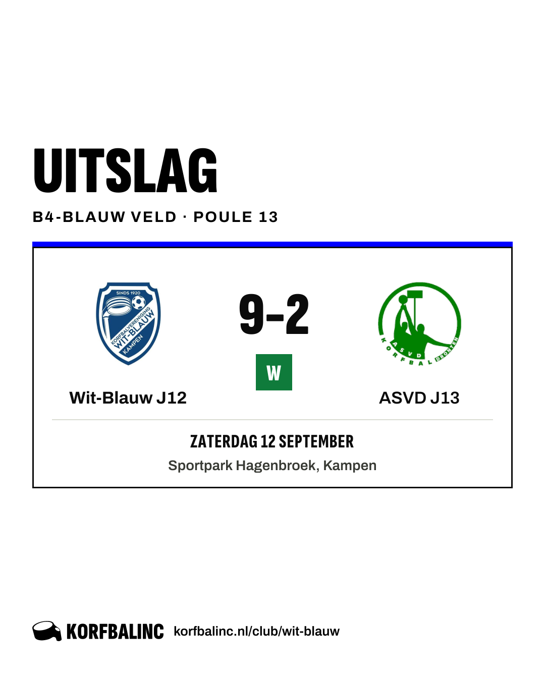 Wit-Blauw J12 - ASVD J13
