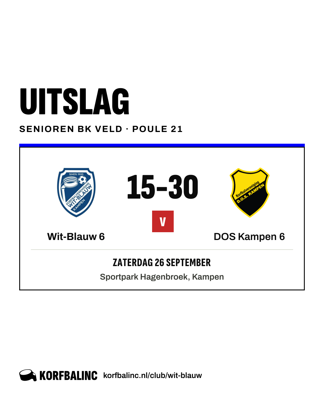 Wit-Blauw 6 - DOS Kampen 6
