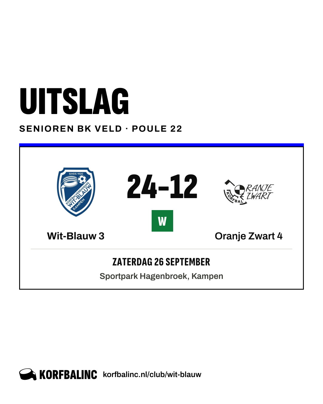 Wit-Blauw 3 - Oranje Zwart 4