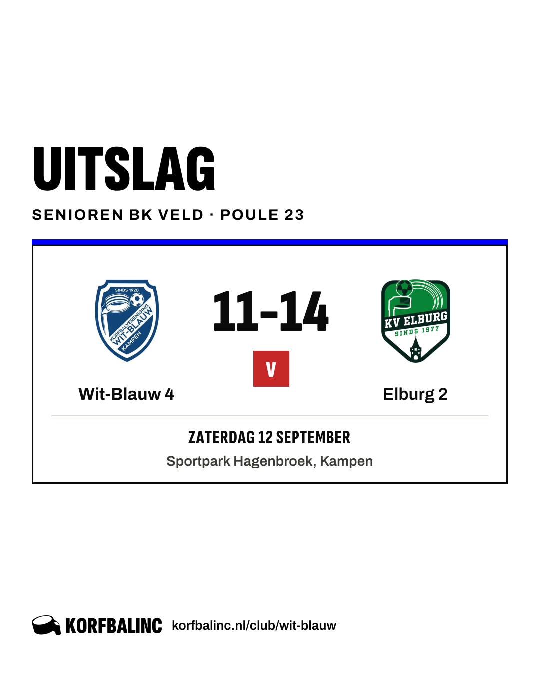 Wit-Blauw 4 - Elburg 2