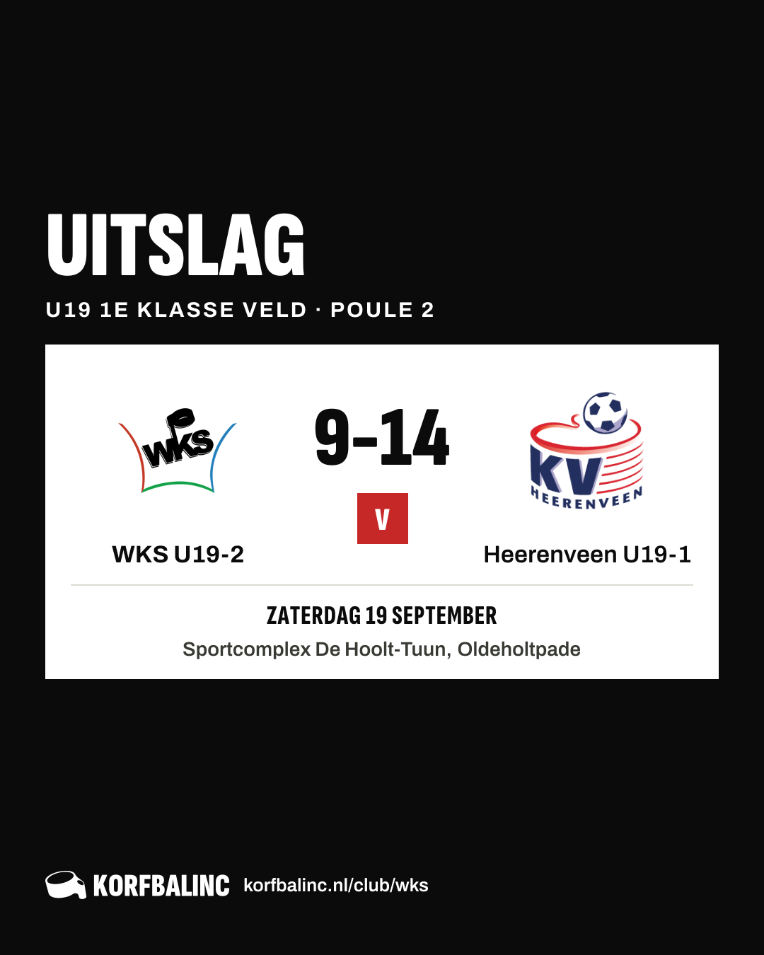 WKS U19-2 - Heerenveen U19-1