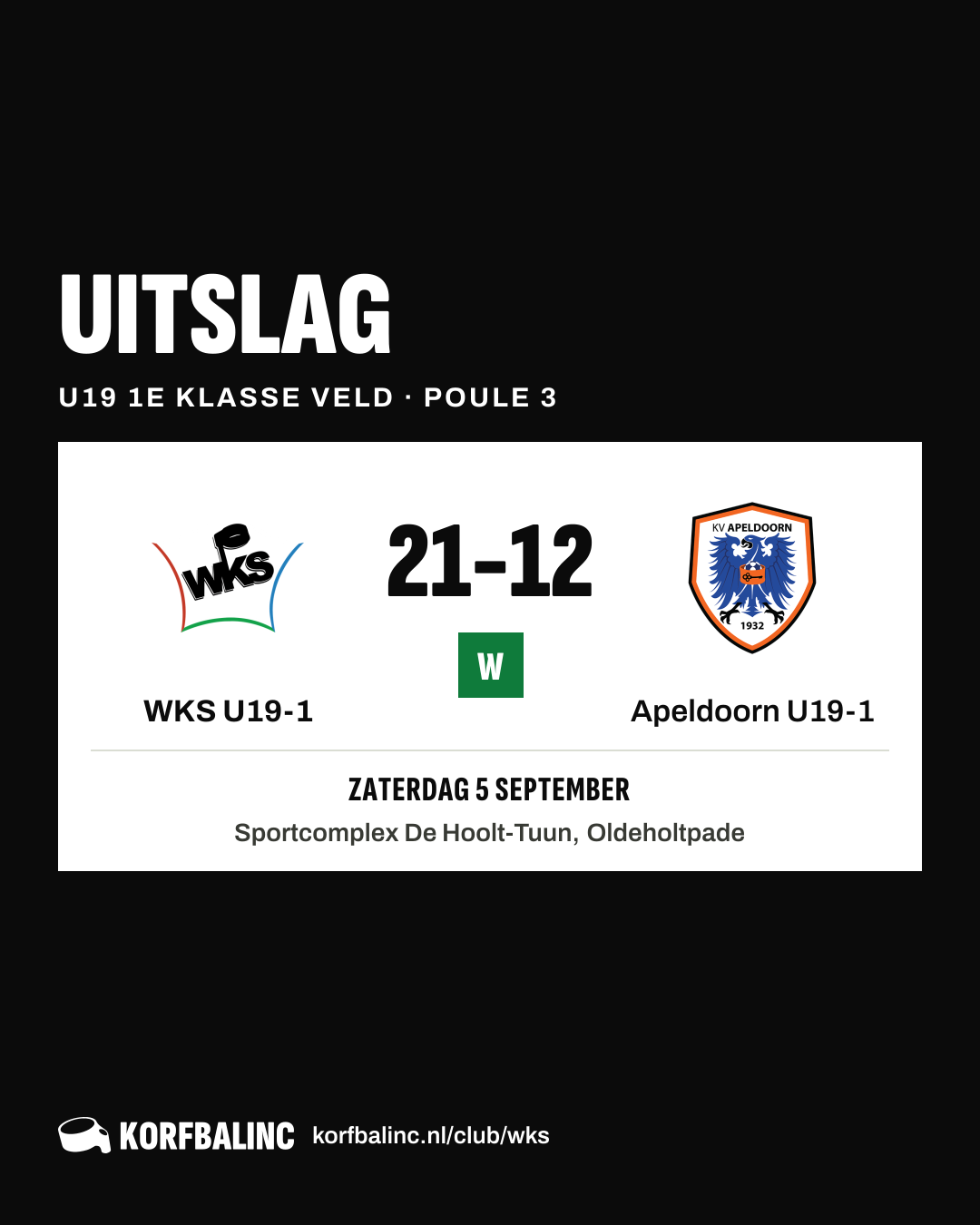 WKS U19-1 - Apeldoorn U19-1