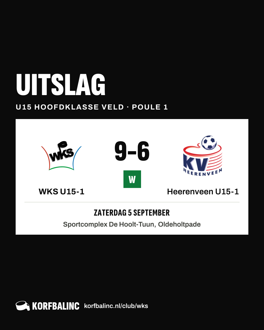 WKS U15-1 - Heerenveen U15-1