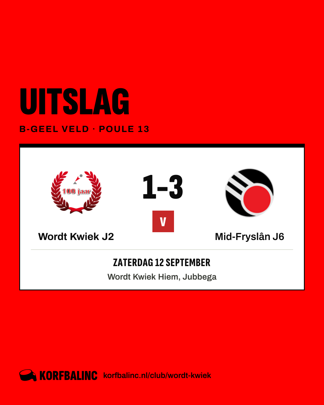 Wordt Kwiek J2 - Mid-Fryslân J6