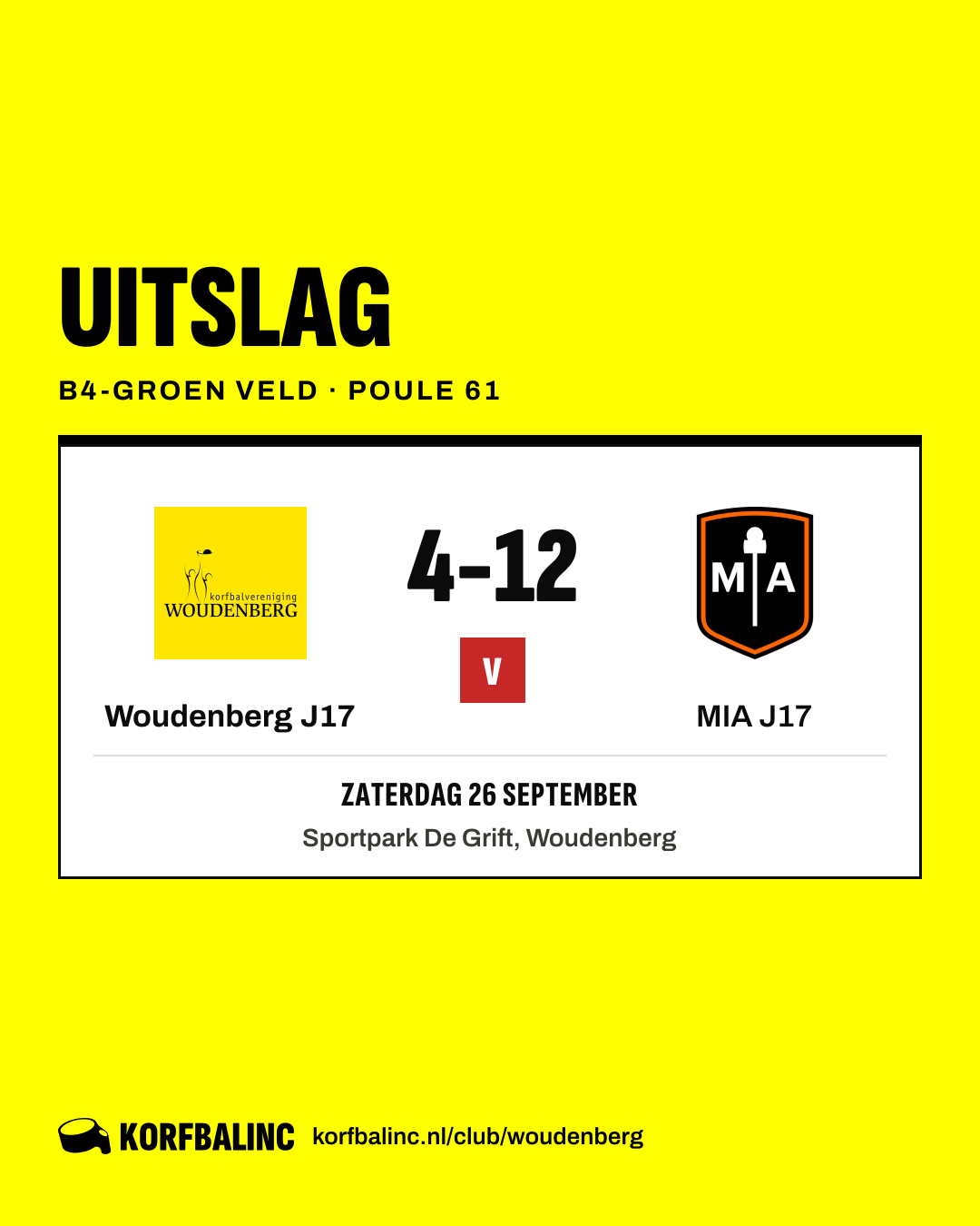 Woudenberg J17 - MIA J17