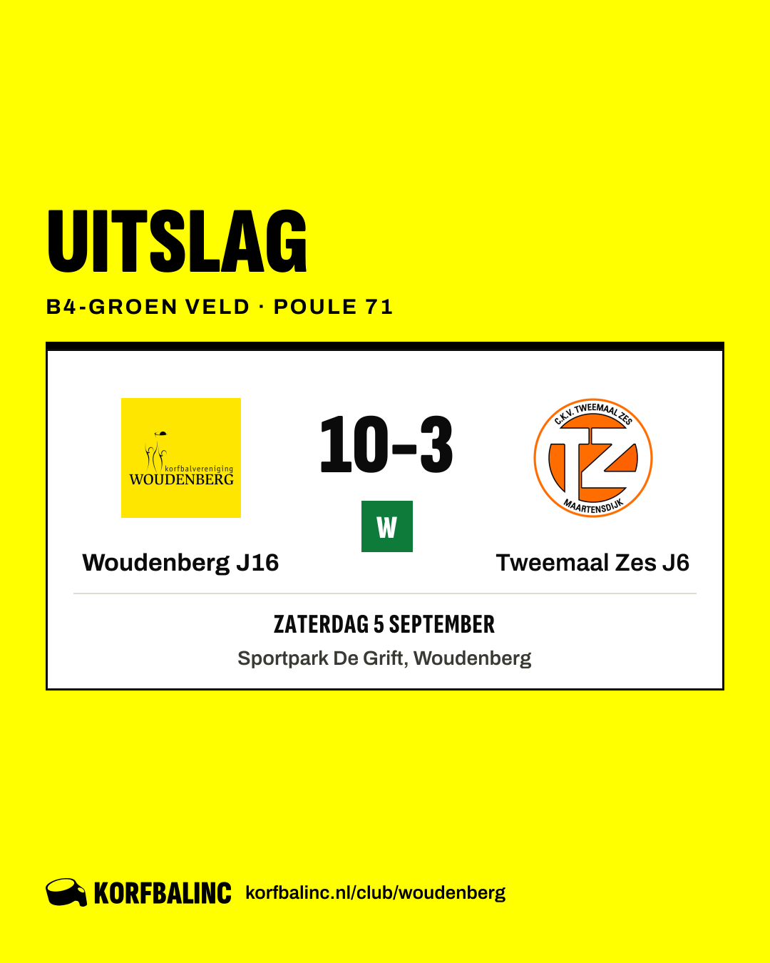 Woudenberg J16 - Tweemaal Zes J6