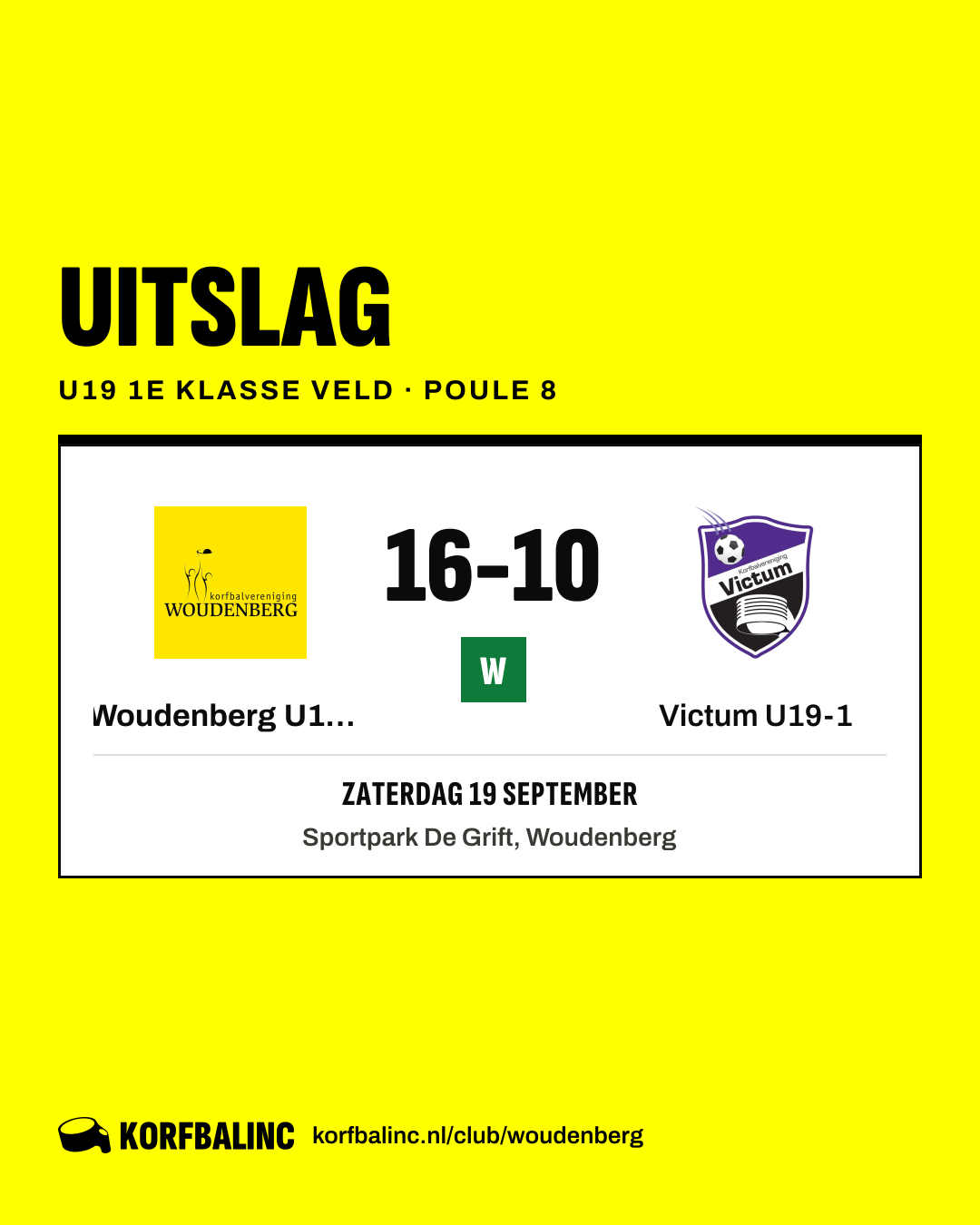 Woudenberg U19-1 - Victum U19-1