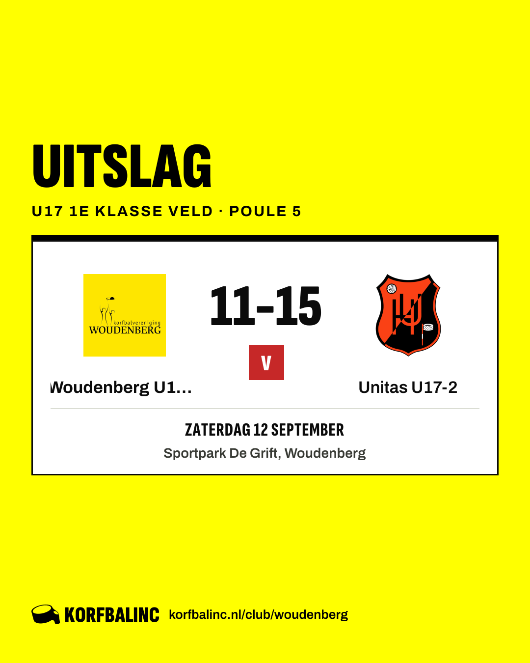Woudenberg U17-1 - Unitas U17-2