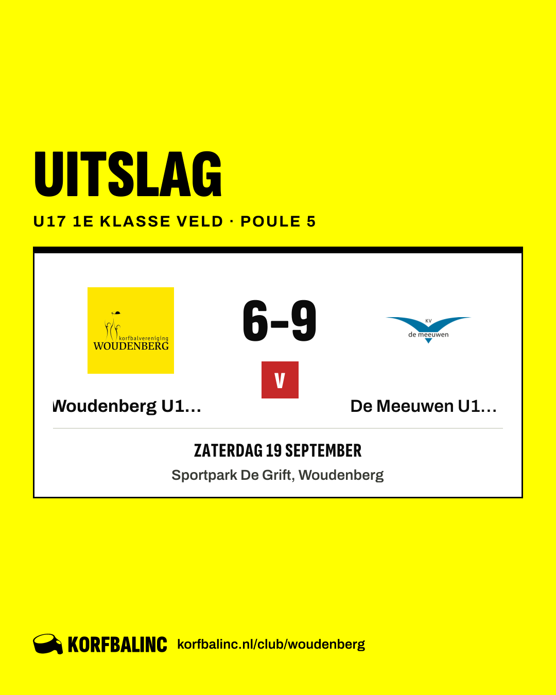 Woudenberg U17-1 - De Meeuwen U17-1