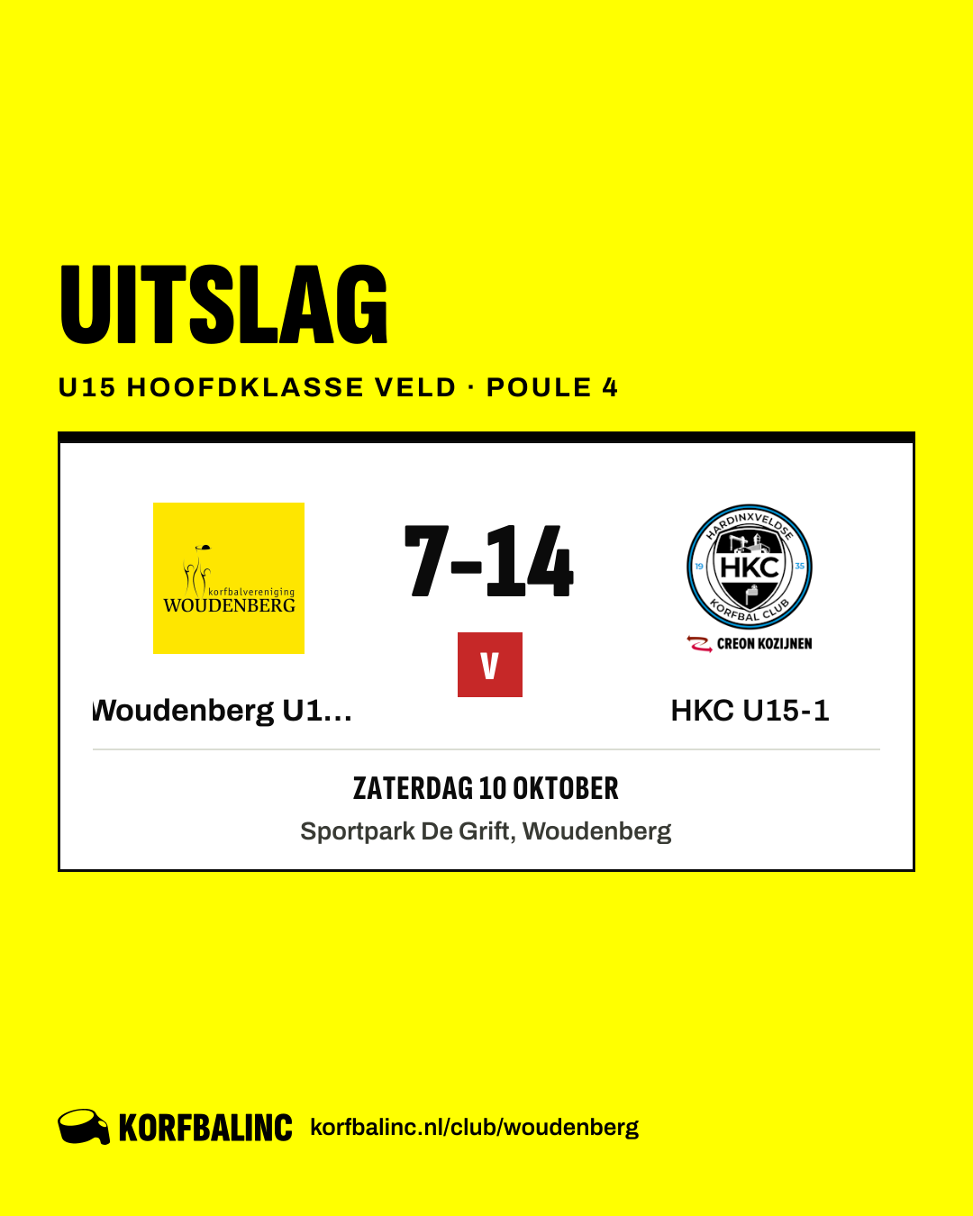 Woudenberg U15-1 - HKC U15-1