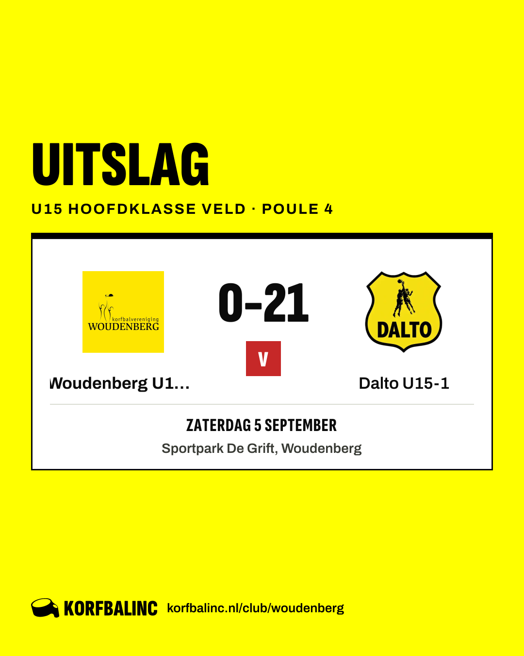 Woudenberg U15-1 - Dalto U15-1