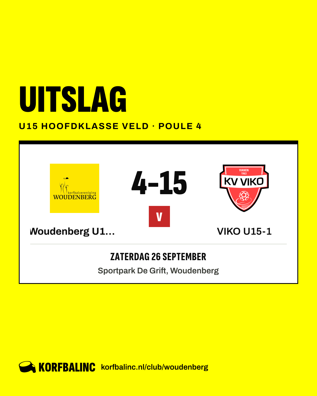 Woudenberg U15-1 - VIKO U15-1