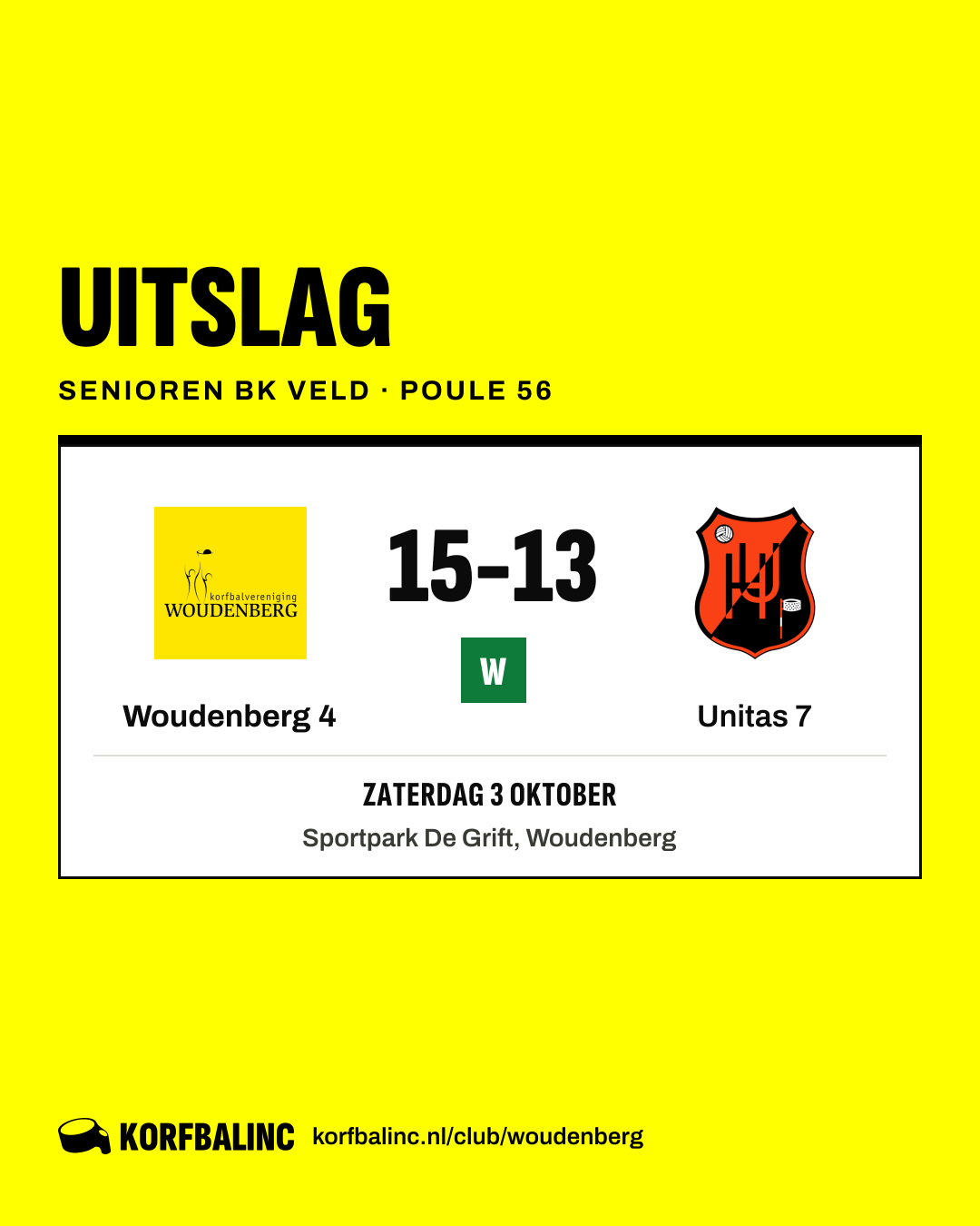 Woudenberg 4 - Unitas 7
