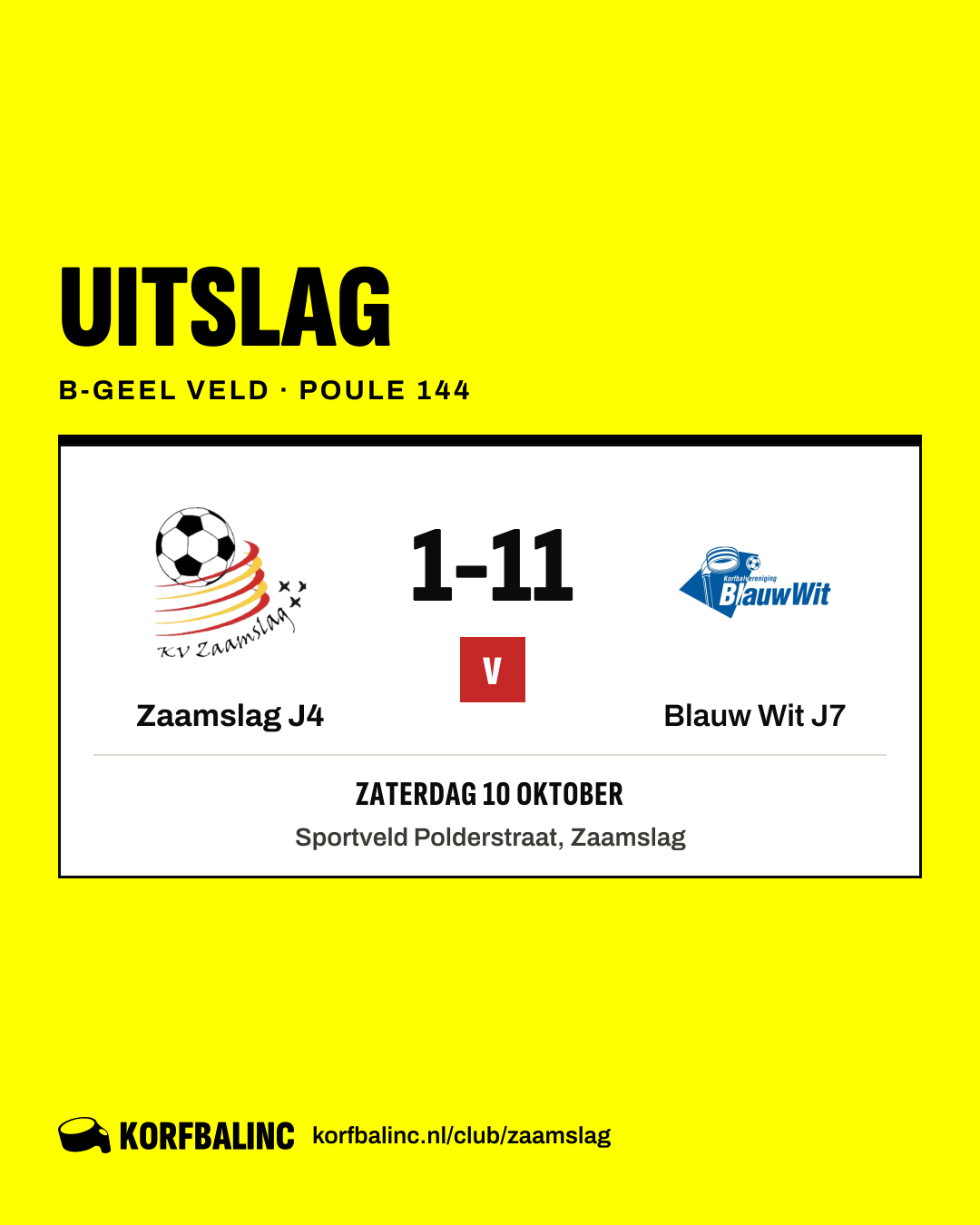 Zaamslag J4 - Blauw Wit J7