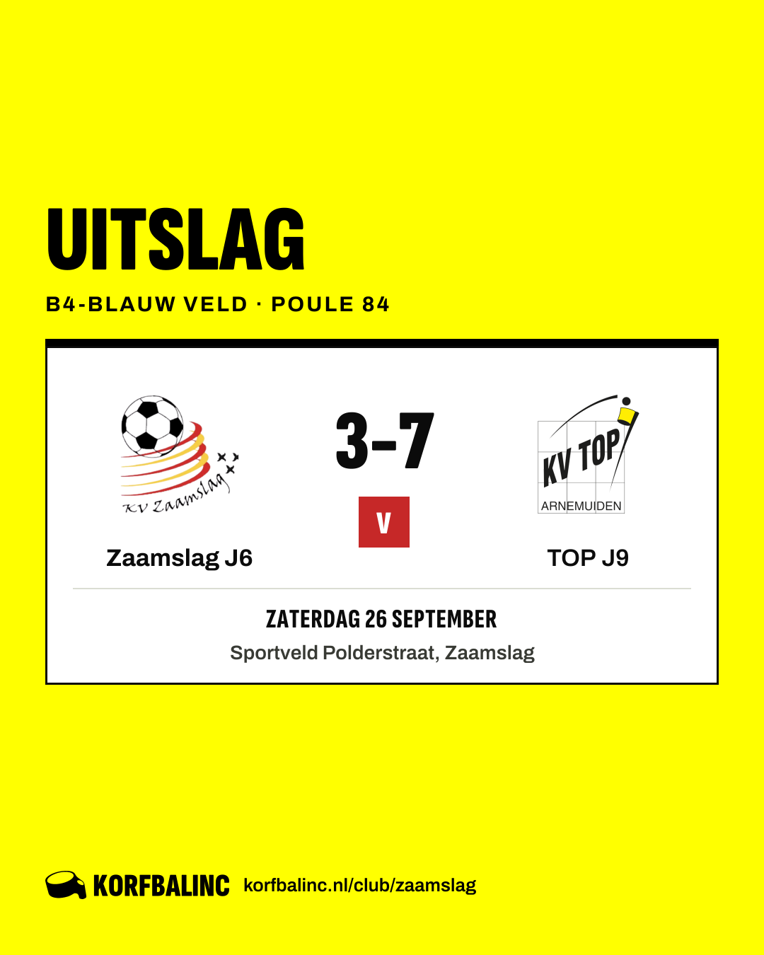Zaamslag J6 - TOP J9