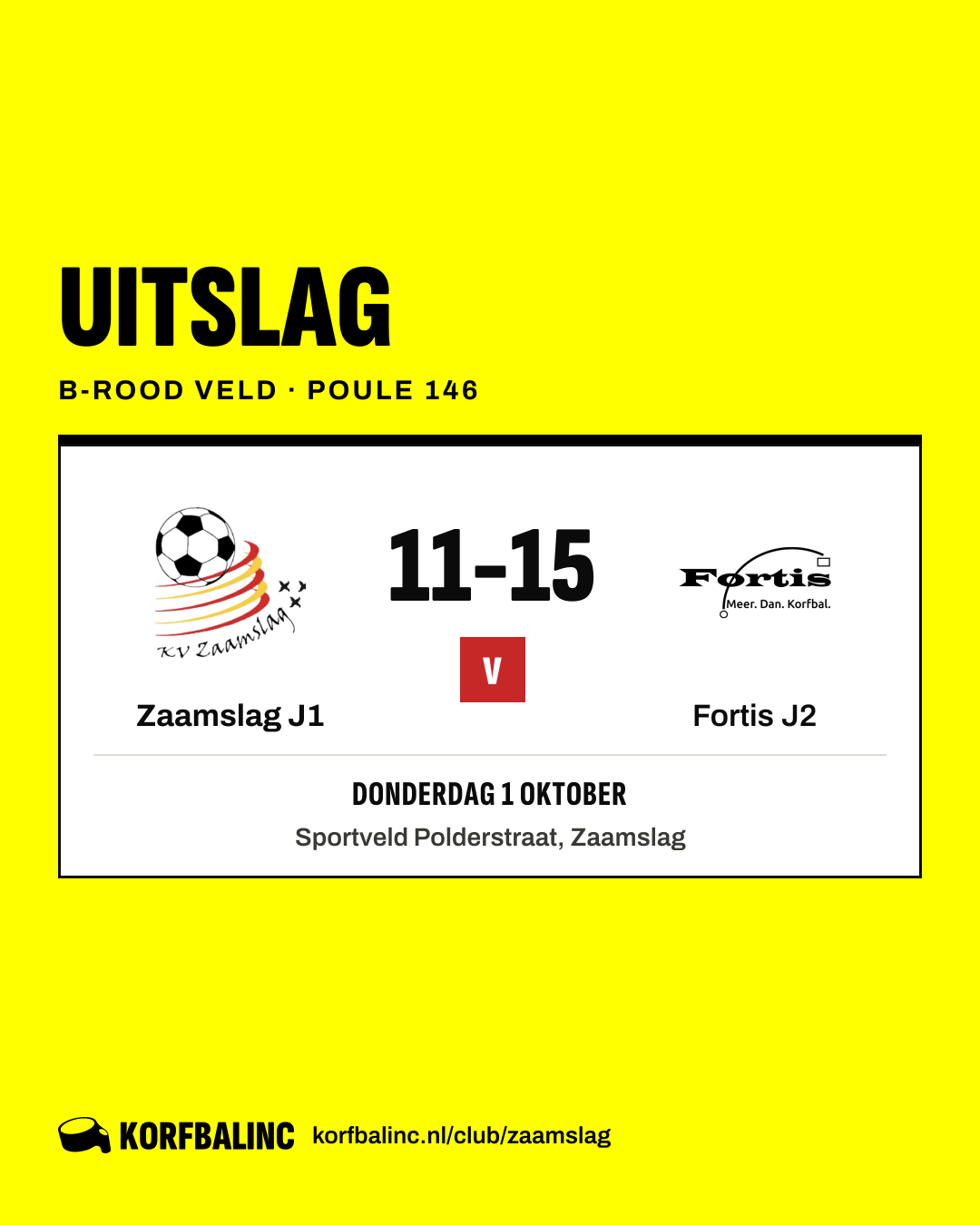 Zaamslag J1 - Fortis J2