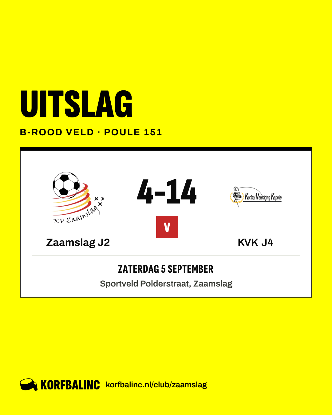 Zaamslag J2 - KVK J4