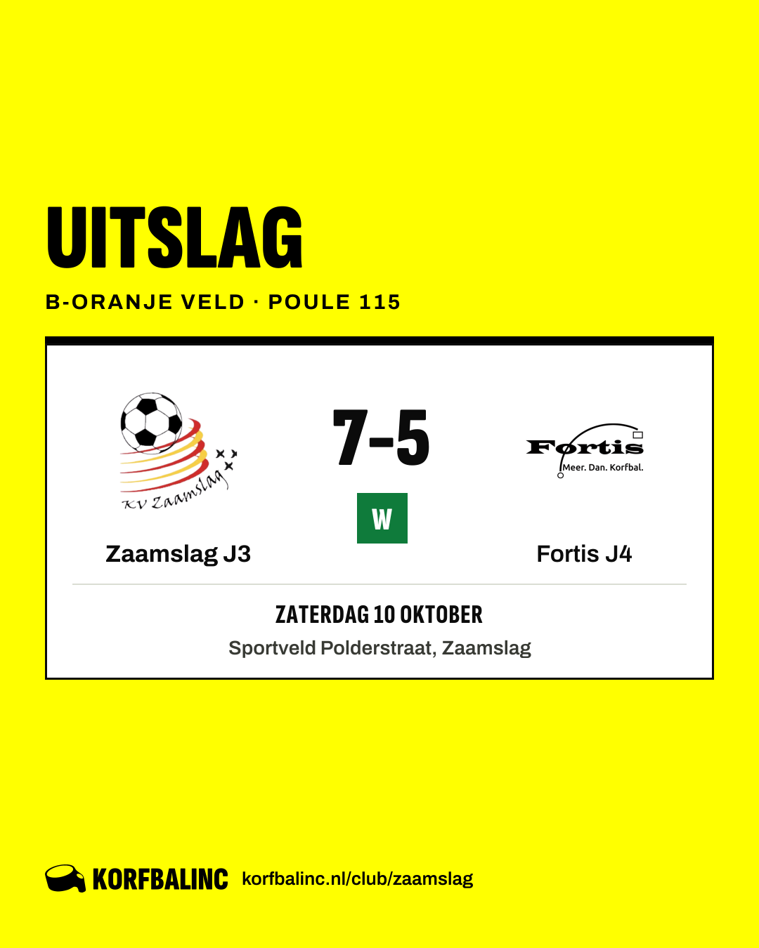 Zaamslag J3 - Fortis J4
