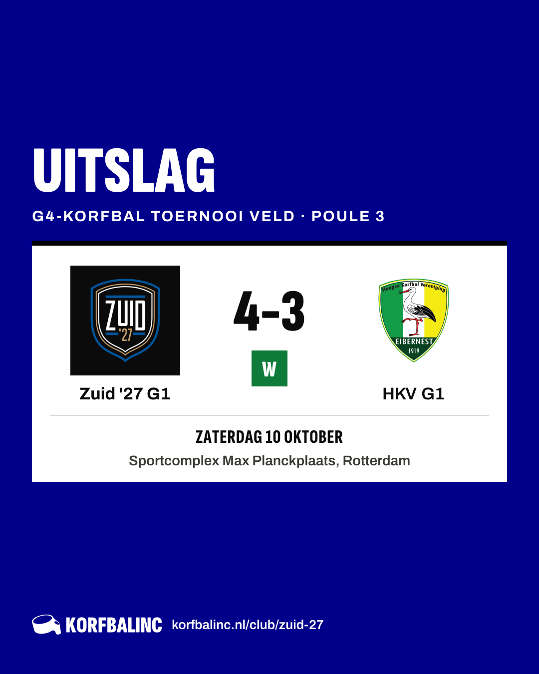 Zuid '27 G1 - HKV G1