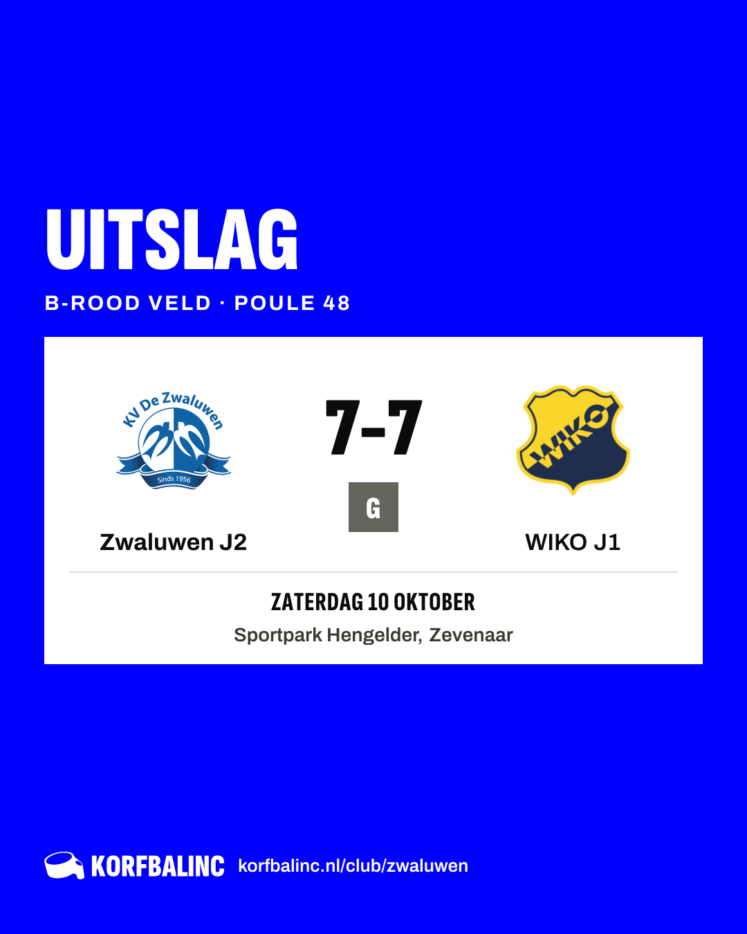 Zwaluwen J2 - WIKO J1