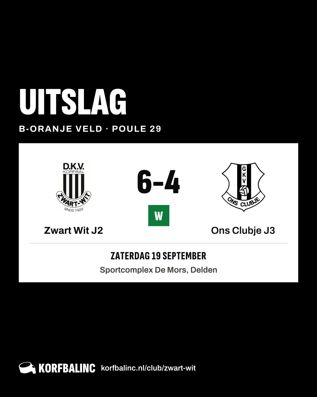 Zwart Wit J2 - Ons Clubje J3